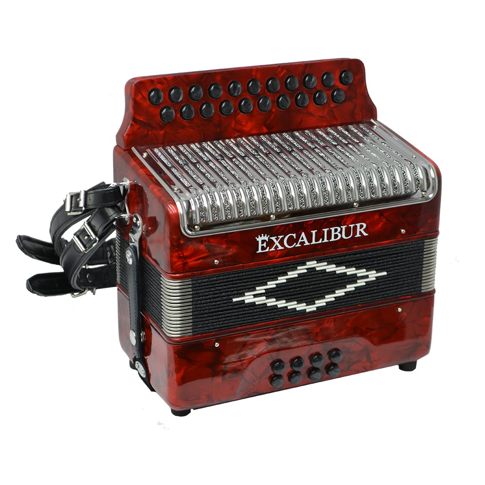 Excalibur Super Classic PSI 2 Row - Button Accordion - Red - Key of GC