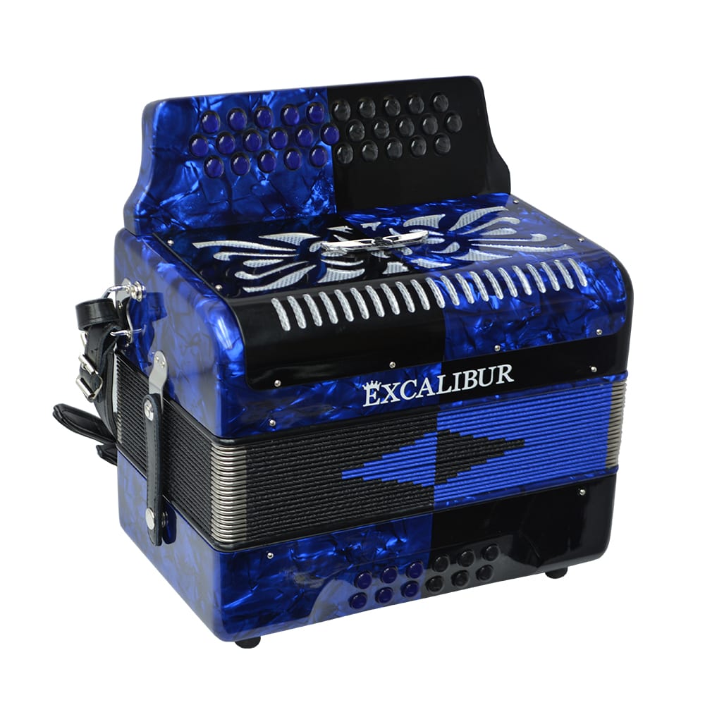 Excalibur Super Classic PSI 3 Row - Button Accordion - Blue/Black -  Key of FBE