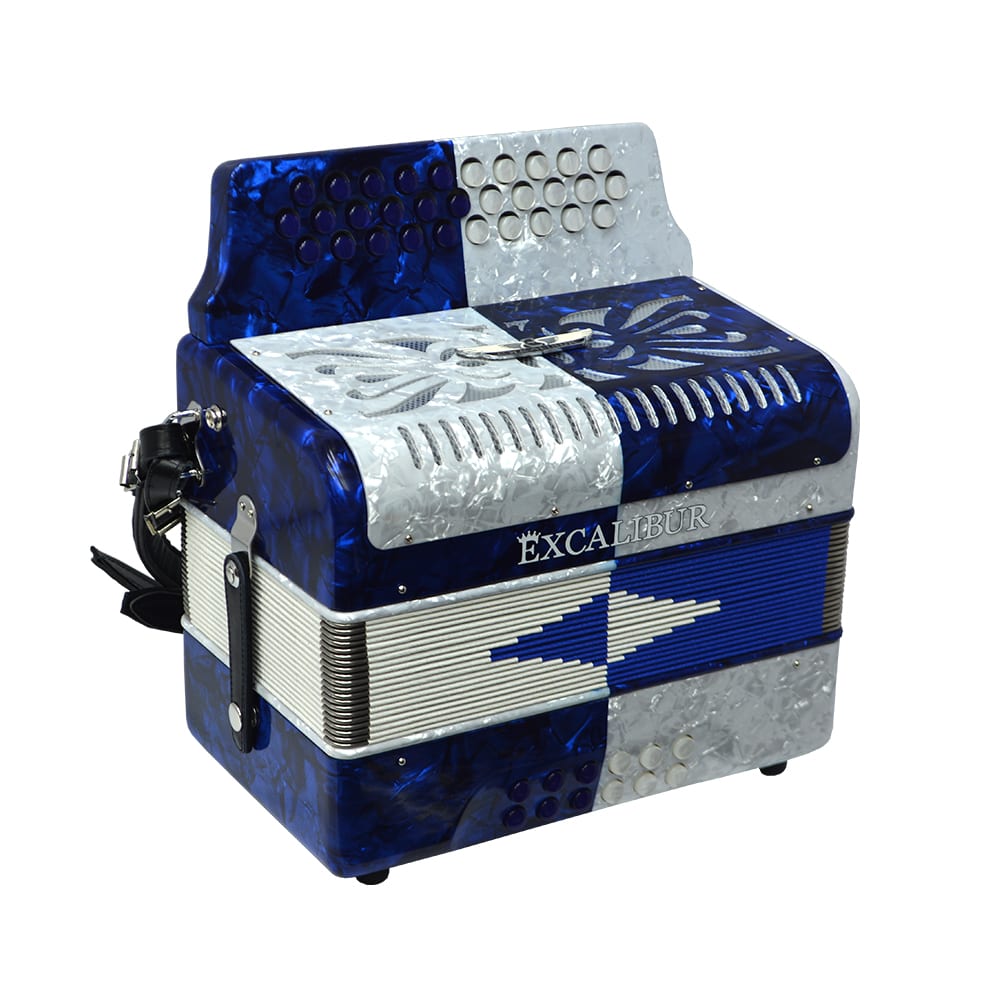 Excalibur Super Classic PSI 3 Row - Button Accordion - Blue/White -  Key of FBE