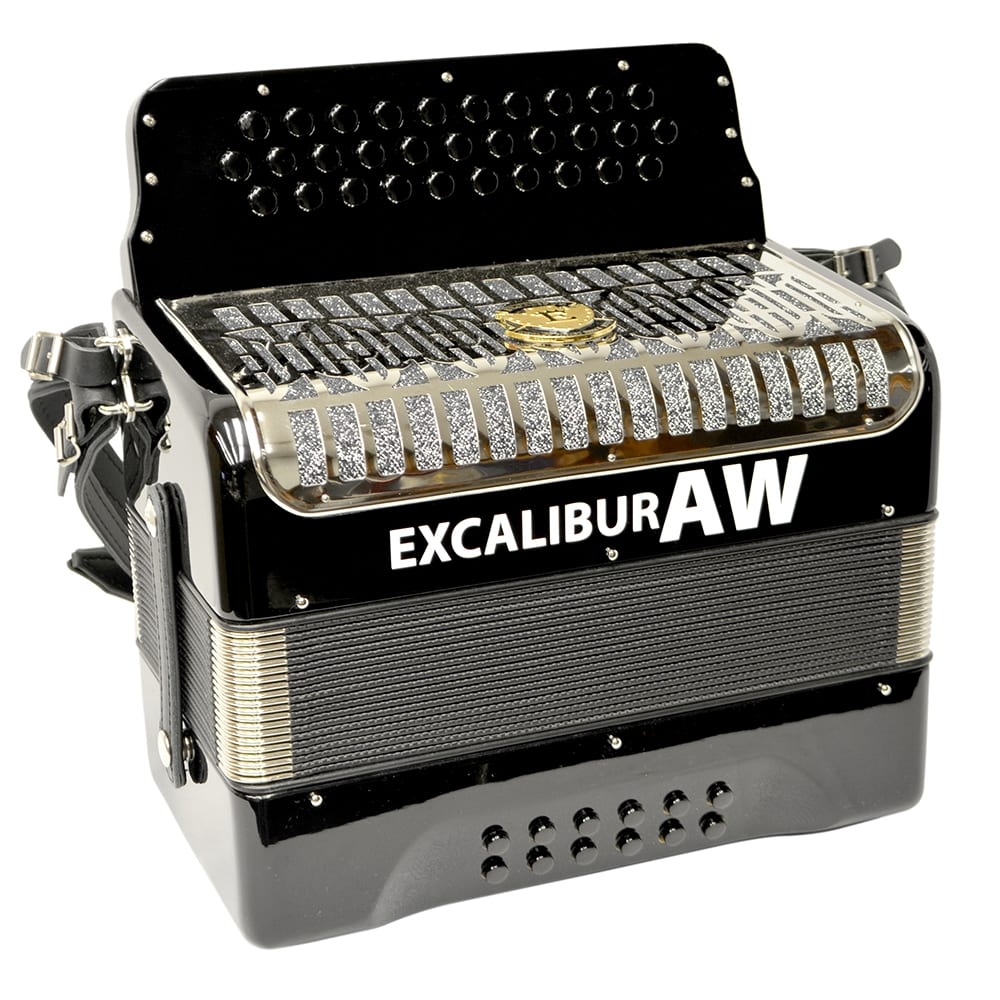 Excalibur Akordeon Werks Button Accordion - Ebony Polish