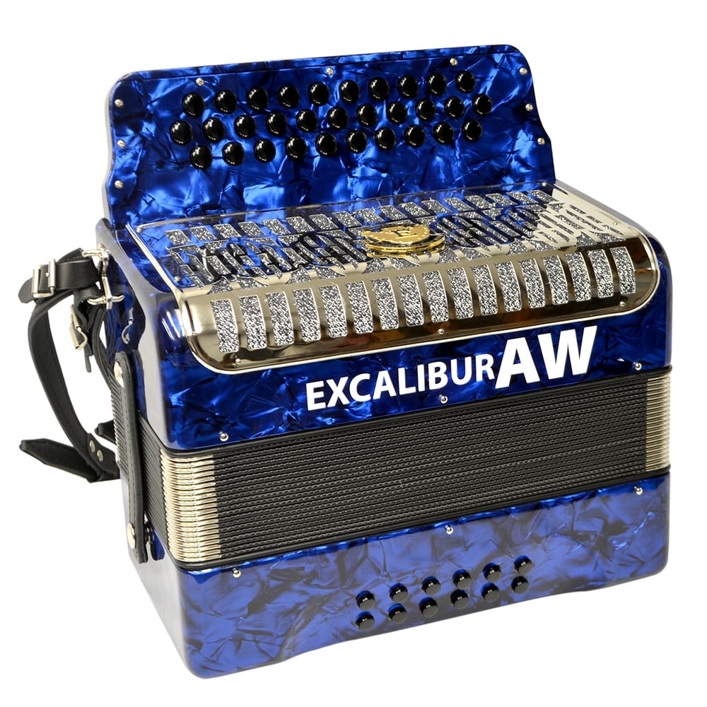 Excalibur Akordeon Werks Button Accordion - Pearl Blue