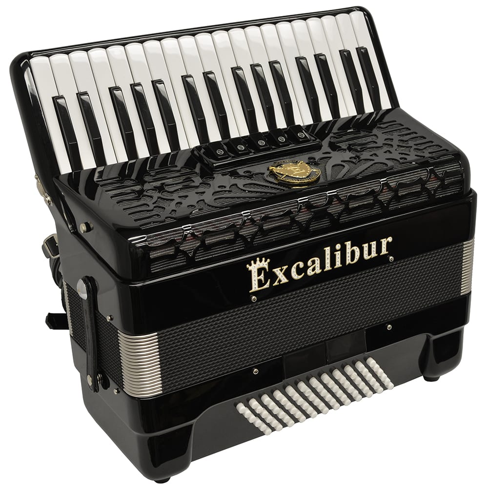 Excalibur Professionale Crown 72 Bass Piano Accordion - Black