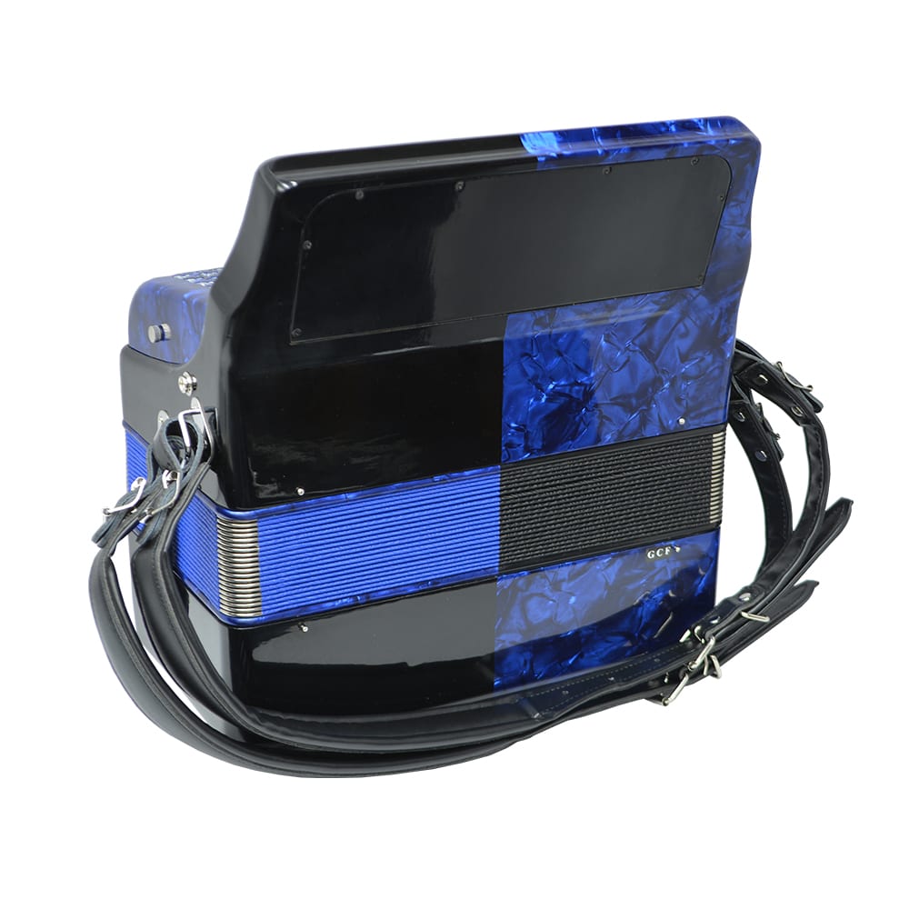 Excalibur Super Classic PSI 3 Row Button Accordion - Blue/Black -  Key of FBE