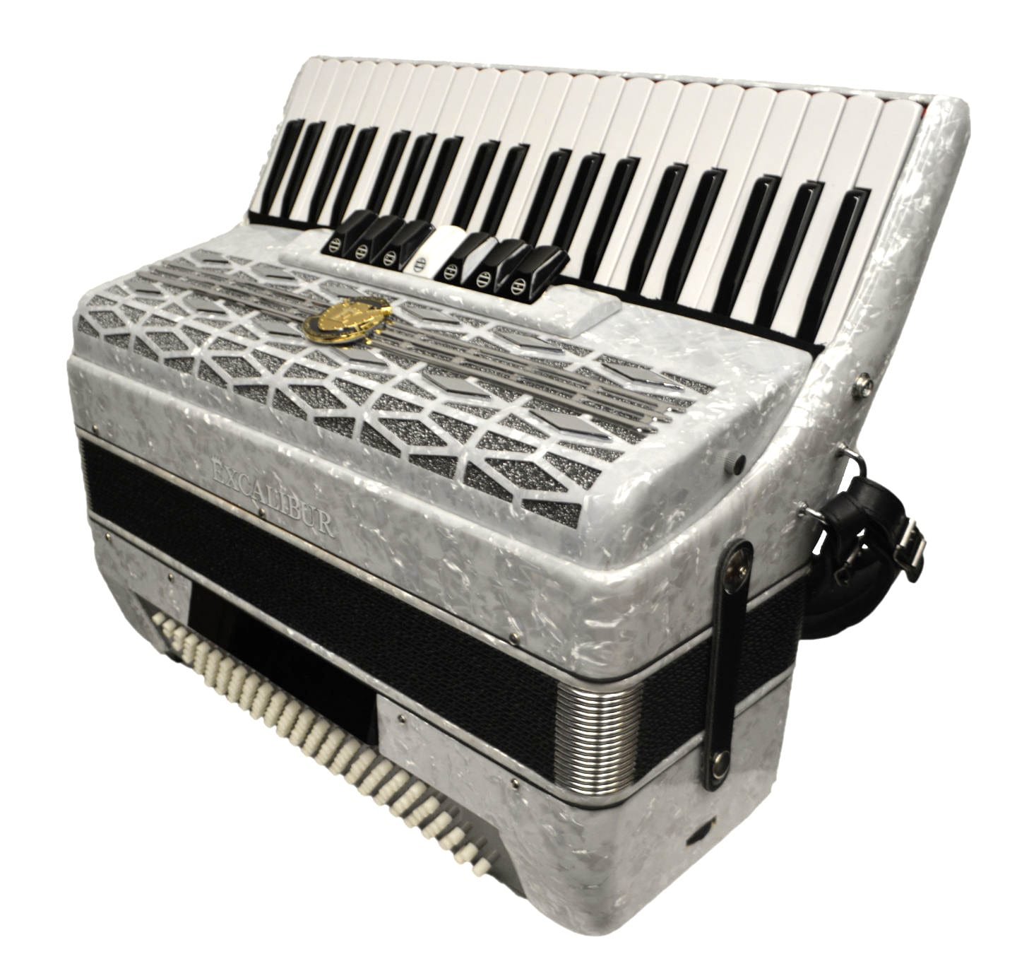 Excalibur Super Classic 120 Bass Accordion - White