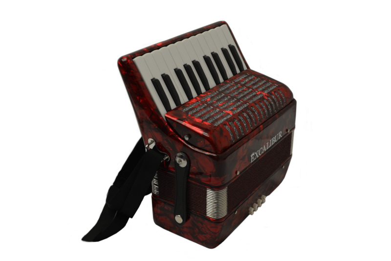 Excalibur Premier 22 Piano Accordion - Red