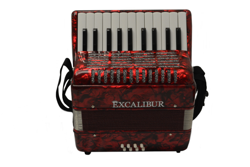 Excalibur Premier 22 Piano Accordion - Red