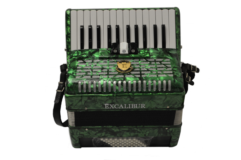 Excalibur Super Classic Ultralight 32 Bass Piano  Pro Accordion - Green