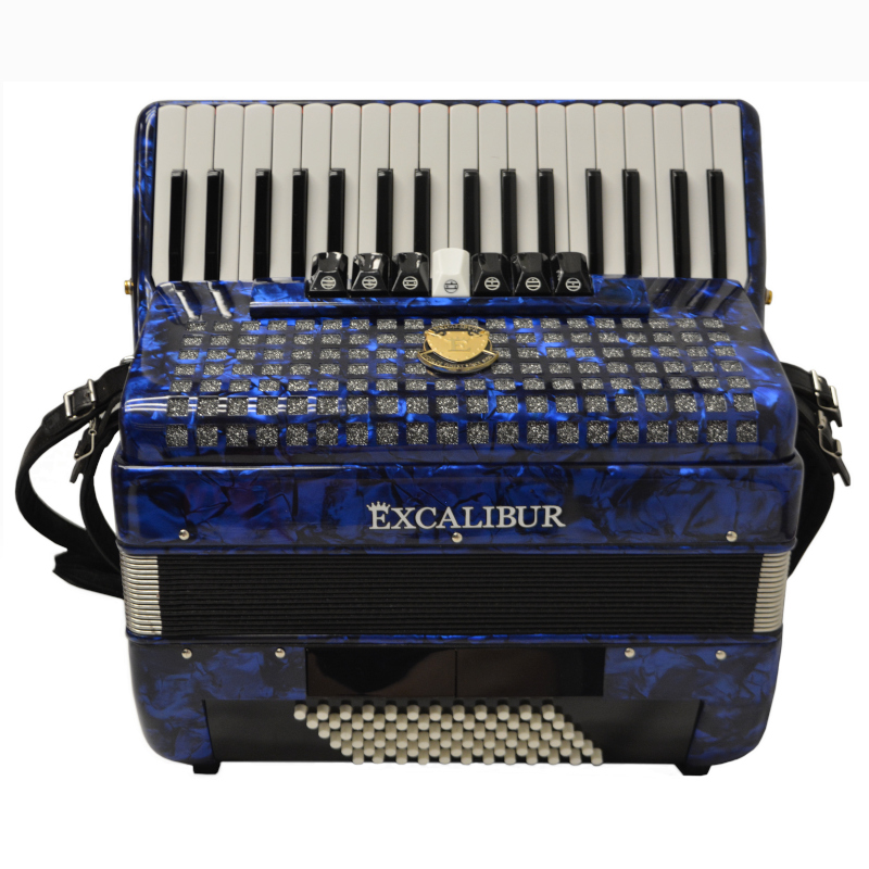 Excalibur Super Classic 72 Bass Piano Accordion Blue
