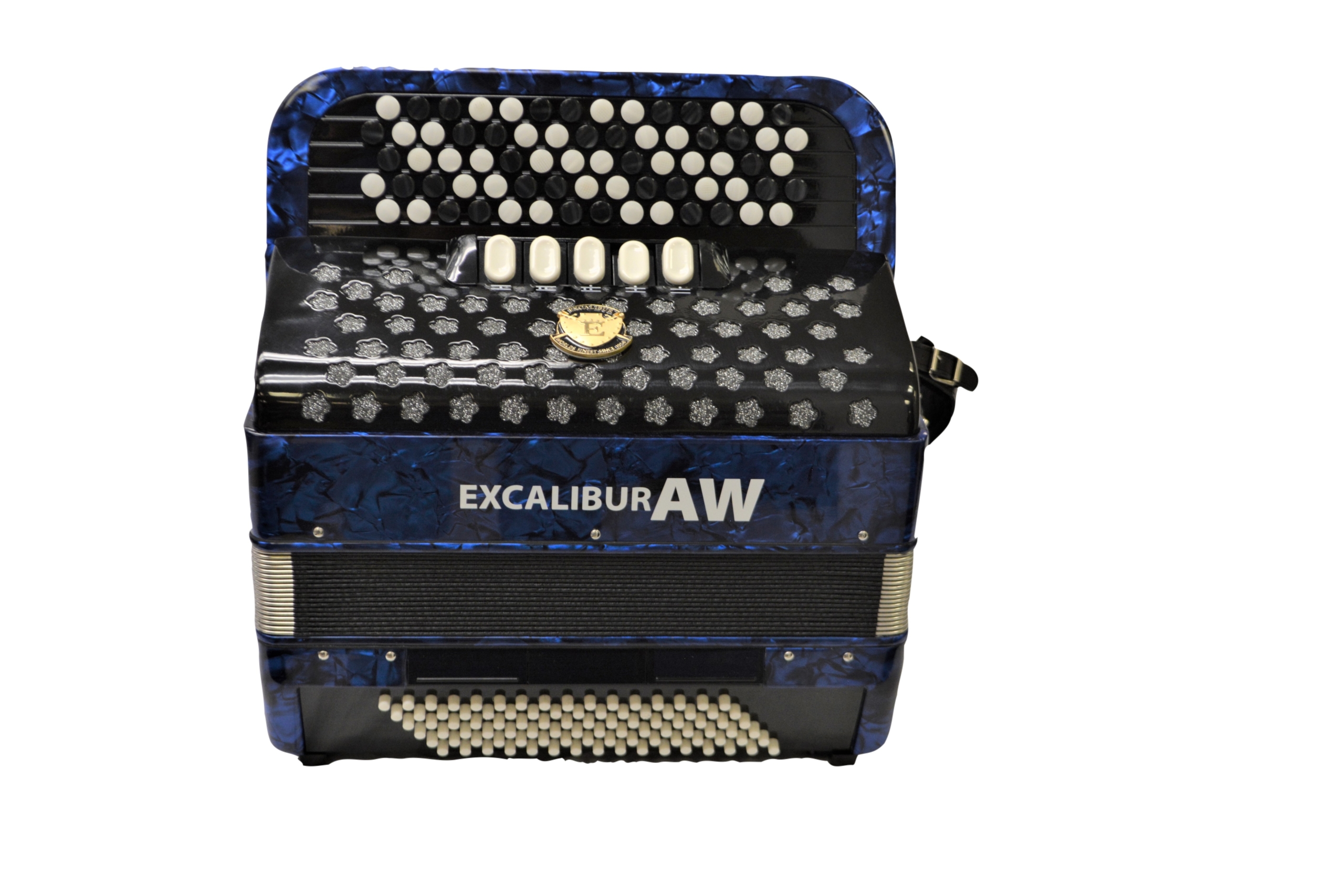 Excalibur 96 Bass Chromatic Button Accordion Akordeon Werks(AW) Blue Polish C System