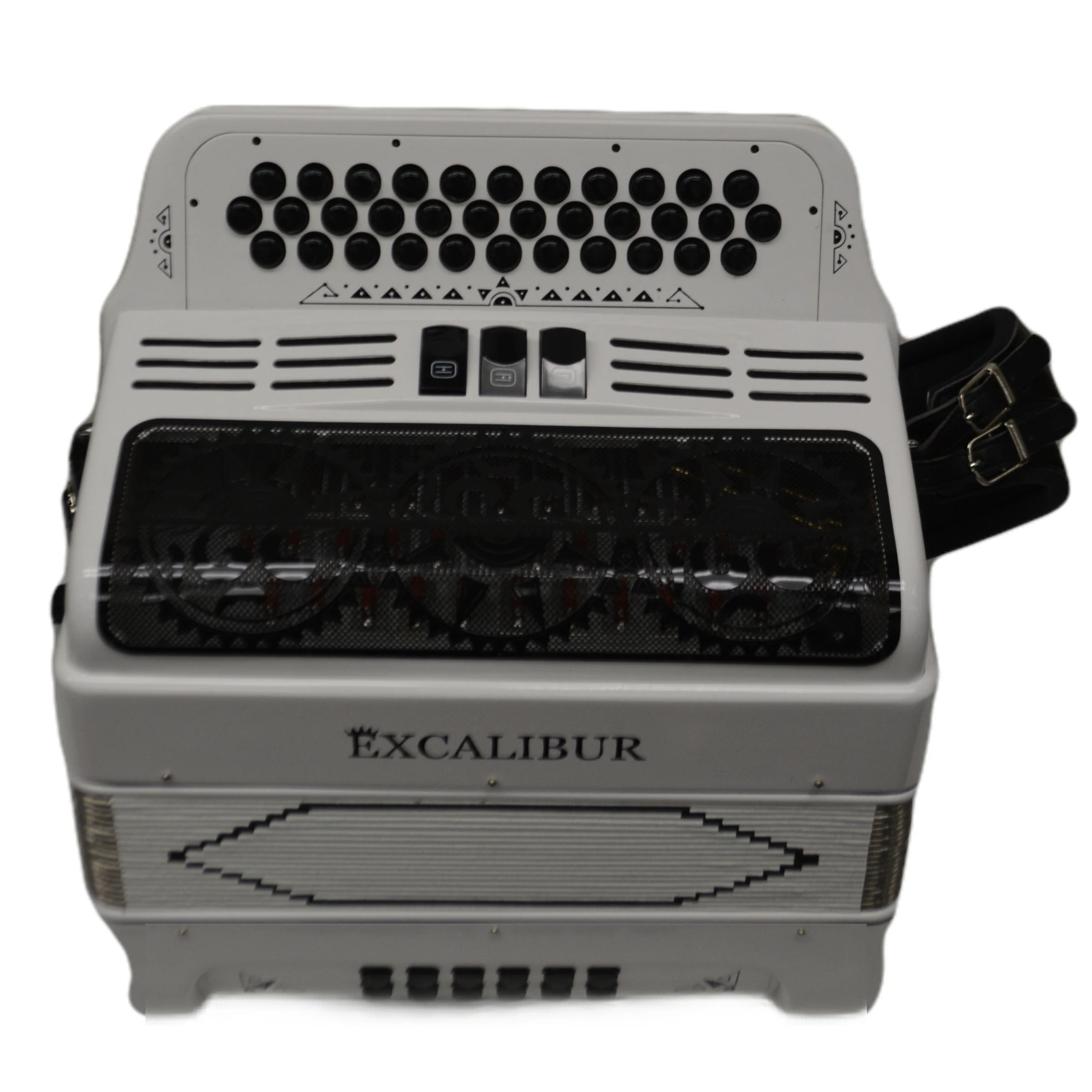 Excalibur 34 Key PSI LTD Edition Button Accordion White Satin