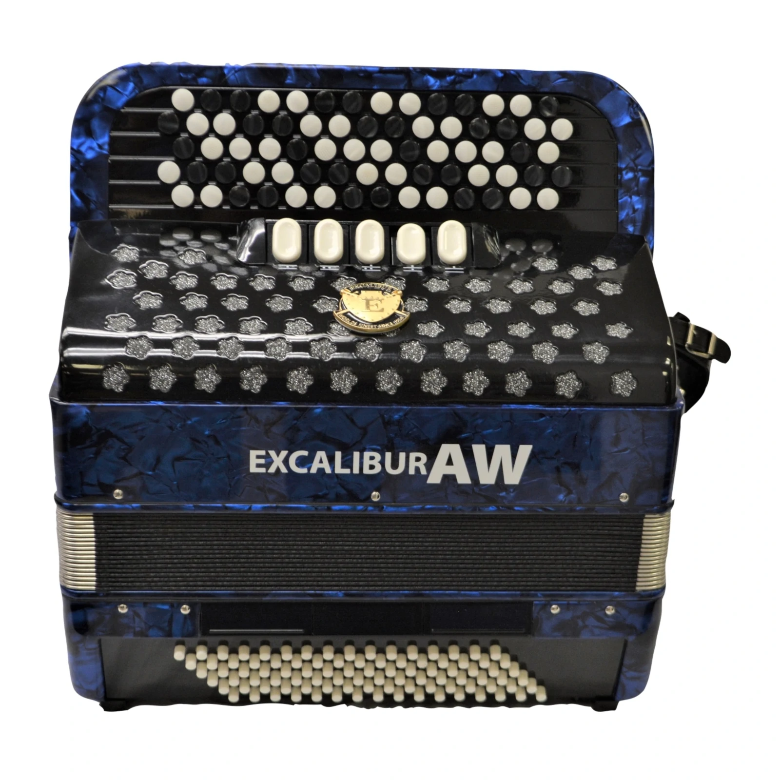Excalibur 96 Bass Chromatic Button Accordion Akordeon Werks(AW) Blue Polish C System