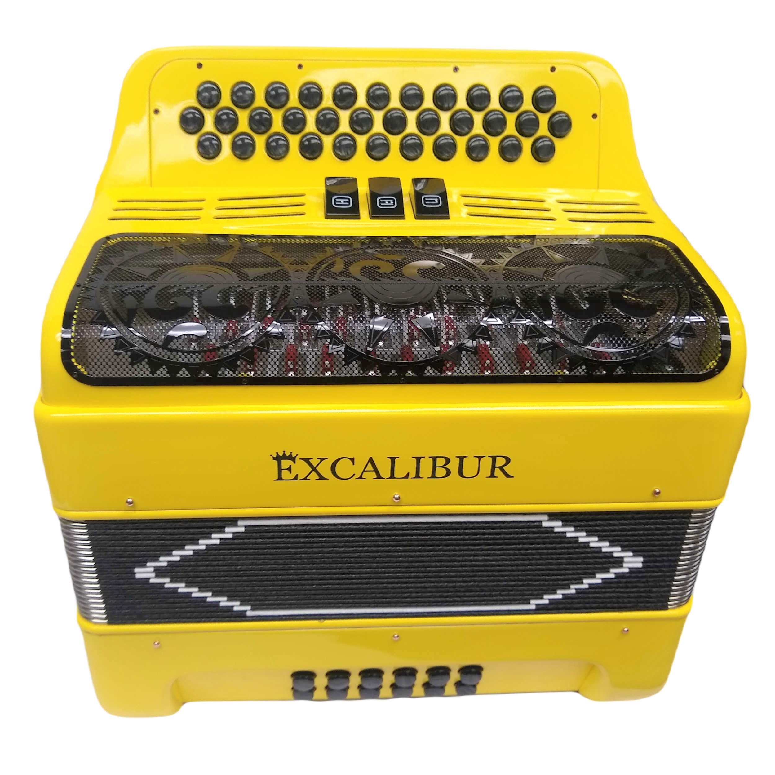 Excalibur Super Classic PSI 3 Switch Button Accordion - Lambo Yellow