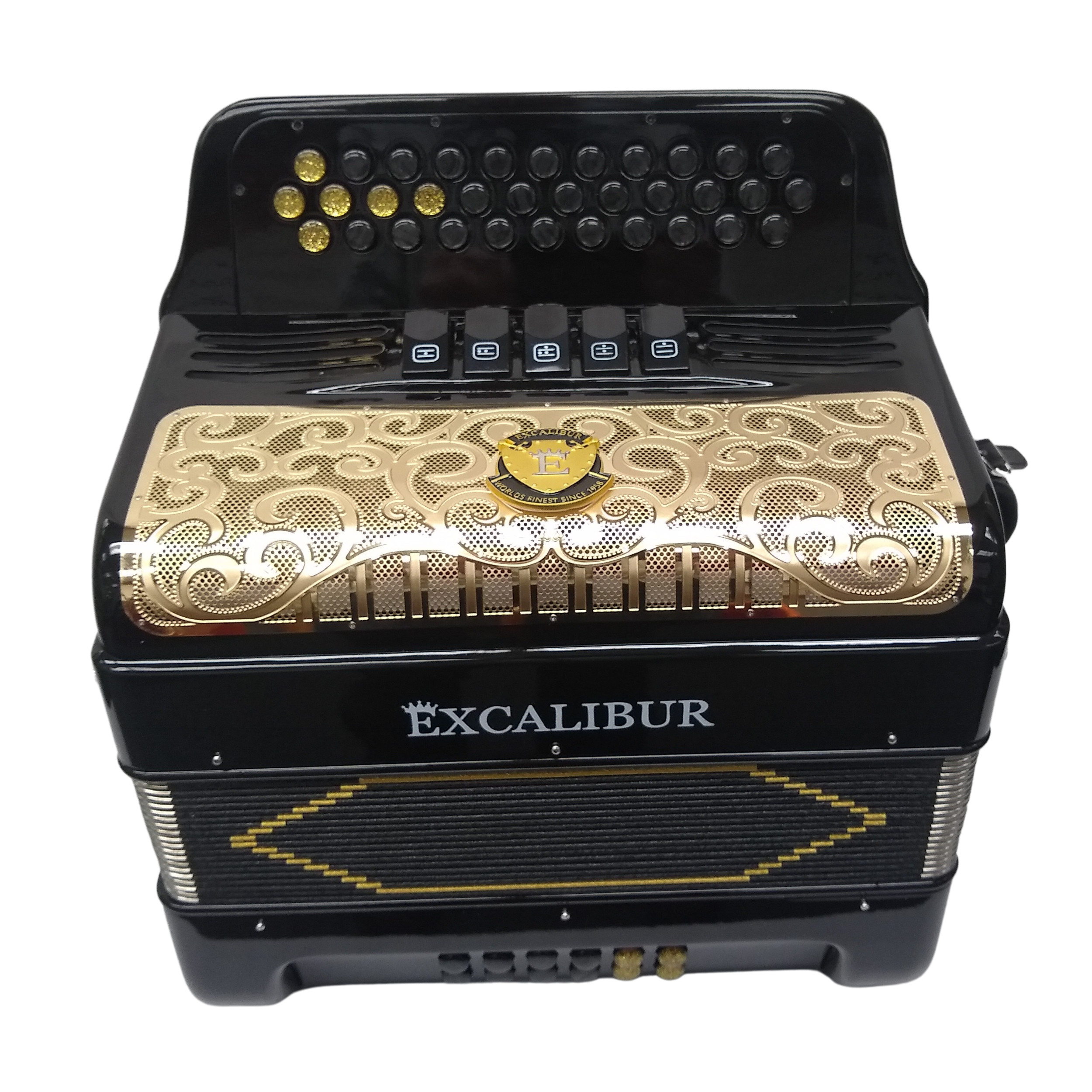 Excalibur Super Classic PSI LTD 5 Switch Button Accordion - Black