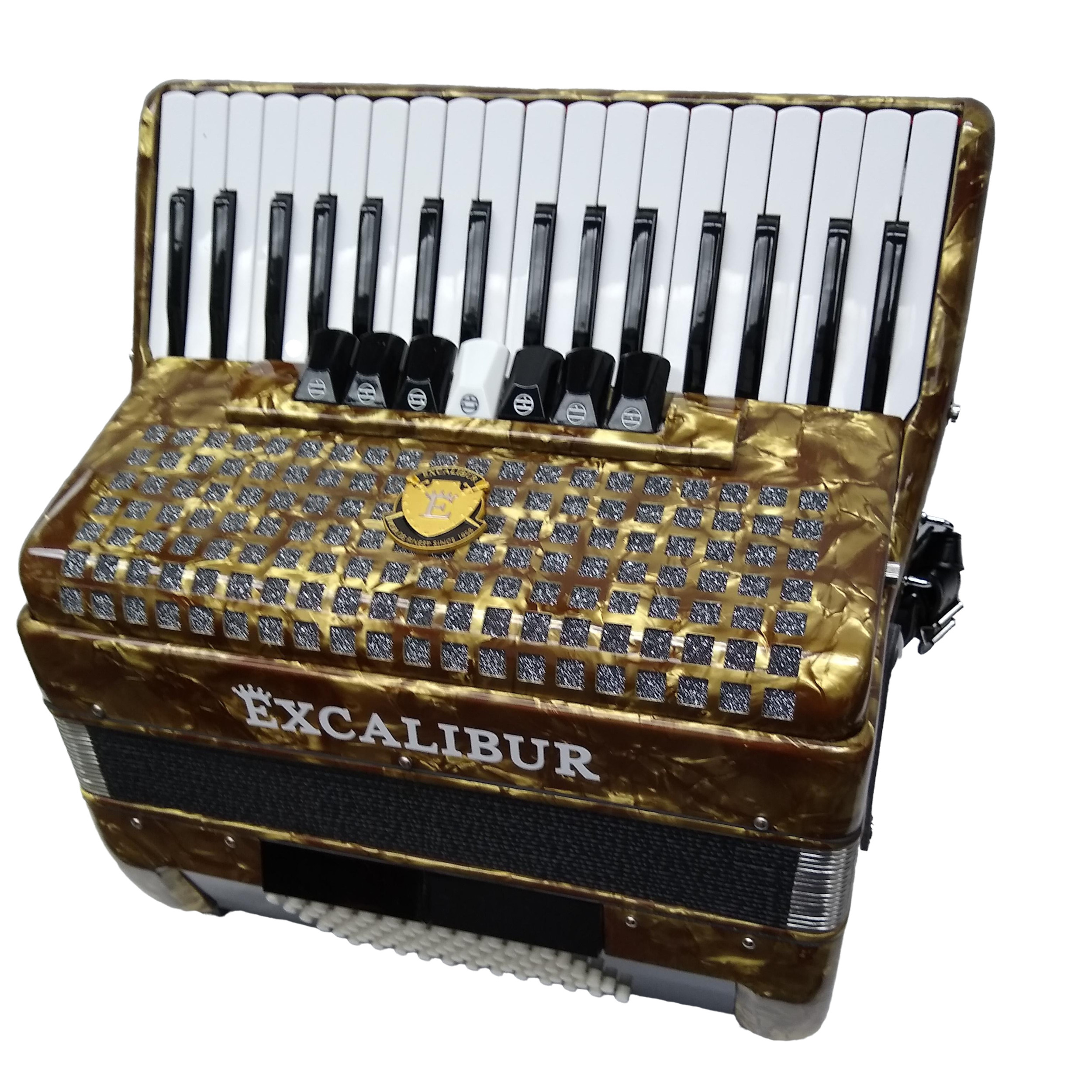 Excalibur Super Classic 72 Bass Piano Accordion Bronze Gold